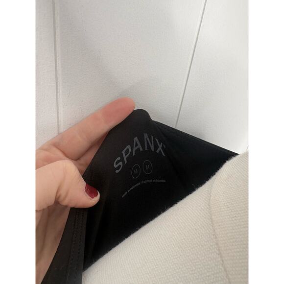 Spanx Black Midi Dress Size Medium Jersey Scoop Neck Tank - Picture 11 of 11